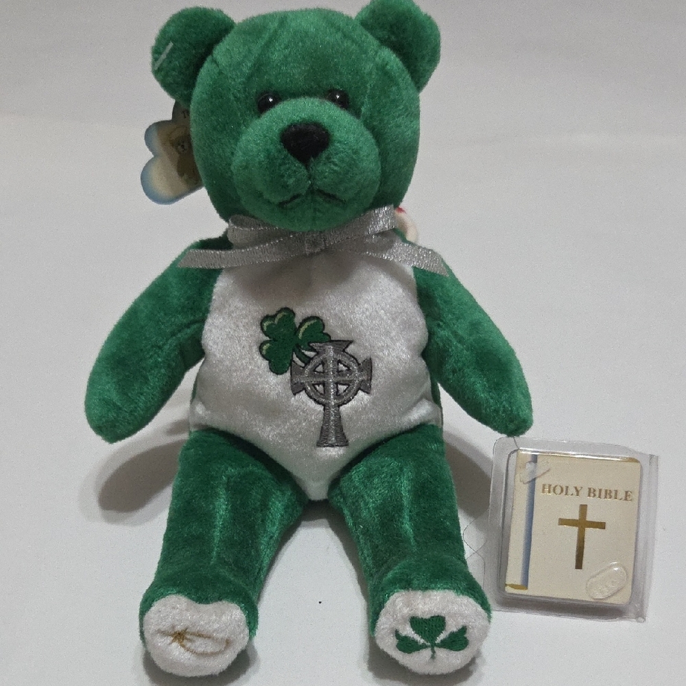 Green Plush Bear with Celtic Design